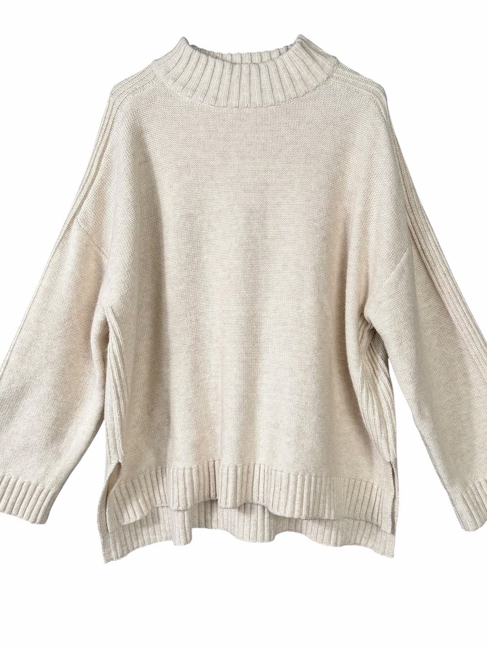 HAVEN Well Within Mock Neck Sweater Women’s XXL Beige Quiet Luxury Minimalist